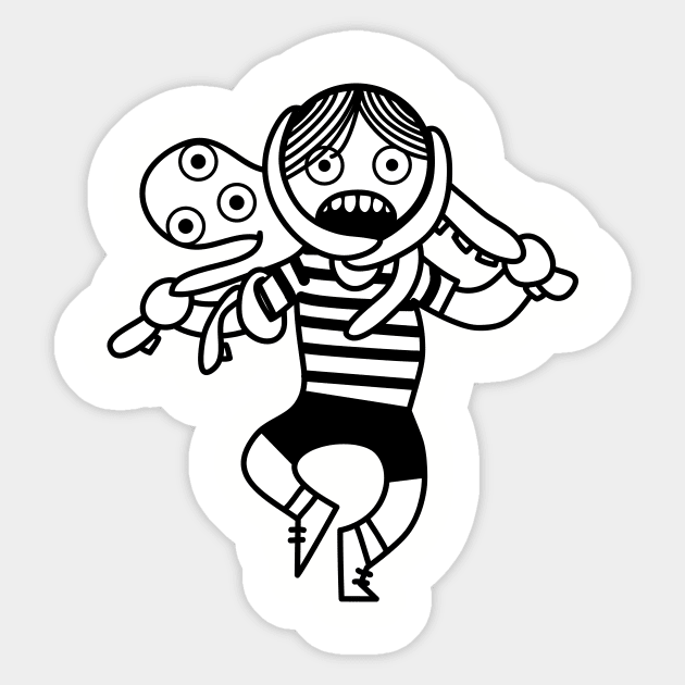 Boy and Octopus Sticker by Juan41